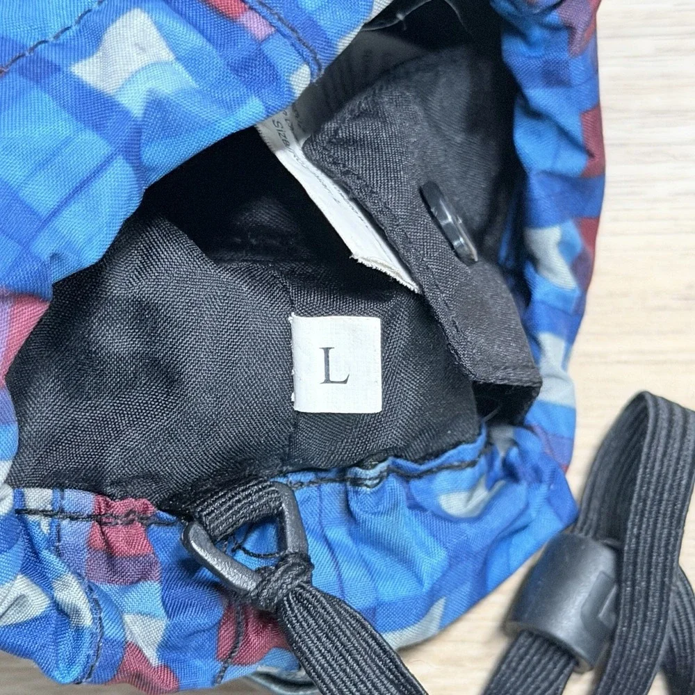Burton Ski Mittens Size‎ L Blue Plaid Winter Snow Gloves Adjustable Strap Warmth